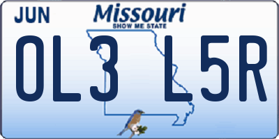 MO license plate OL3L5R