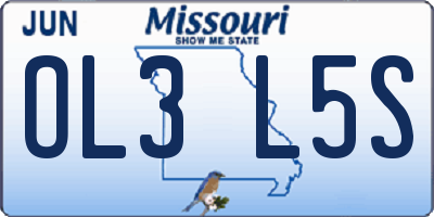 MO license plate OL3L5S