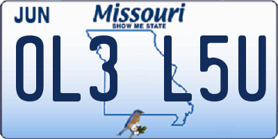 MO license plate OL3L5U