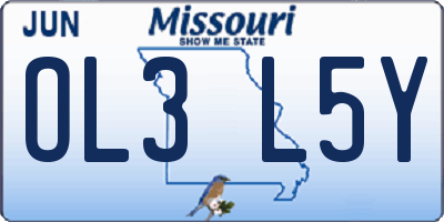 MO license plate OL3L5Y