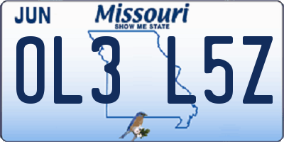 MO license plate OL3L5Z