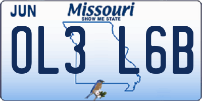 MO license plate OL3L6B