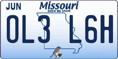MO license plate OL3L6H