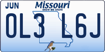 MO license plate OL3L6J