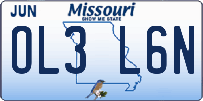 MO license plate OL3L6N