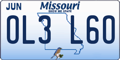 MO license plate OL3L6O