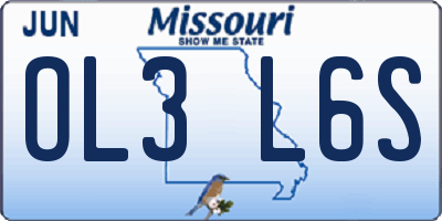 MO license plate OL3L6S