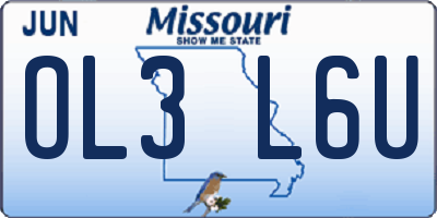 MO license plate OL3L6U