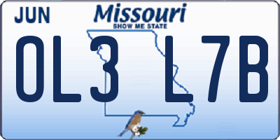 MO license plate OL3L7B
