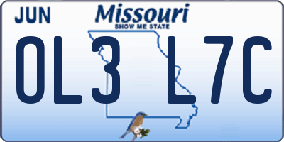 MO license plate OL3L7C