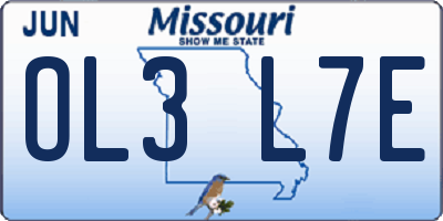 MO license plate OL3L7E