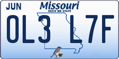 MO license plate OL3L7F