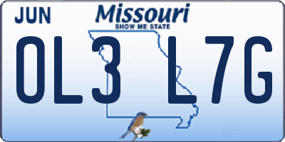 MO license plate OL3L7G