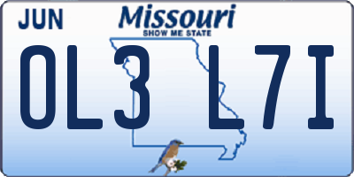 MO license plate OL3L7I