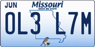 MO license plate OL3L7M