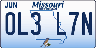 MO license plate OL3L7N
