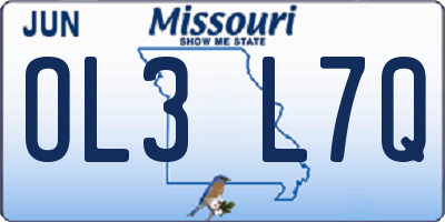 MO license plate OL3L7Q