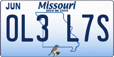 MO license plate OL3L7S