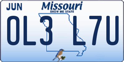 MO license plate OL3L7U