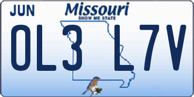 MO license plate OL3L7V