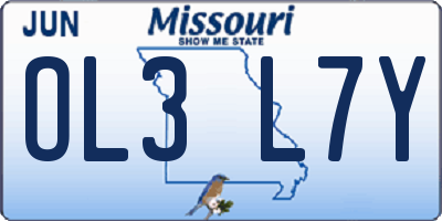 MO license plate OL3L7Y