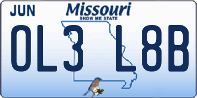 MO license plate OL3L8B