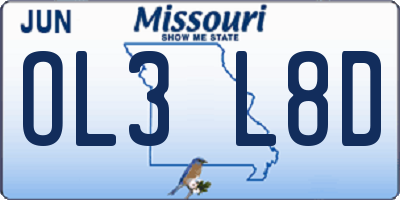MO license plate OL3L8D