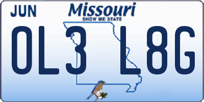 MO license plate OL3L8G