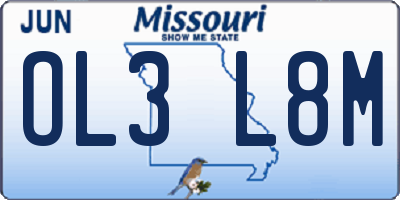 MO license plate OL3L8M