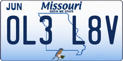 MO license plate OL3L8V