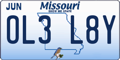 MO license plate OL3L8Y