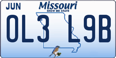 MO license plate OL3L9B