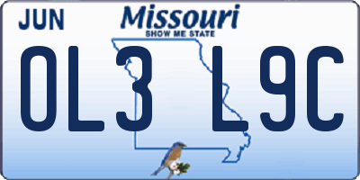MO license plate OL3L9C