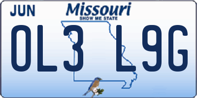 MO license plate OL3L9G