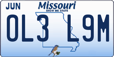 MO license plate OL3L9M