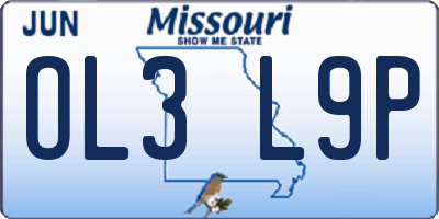 MO license plate OL3L9P