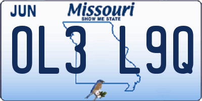 MO license plate OL3L9Q