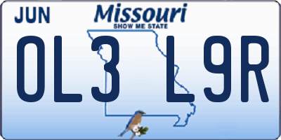MO license plate OL3L9R