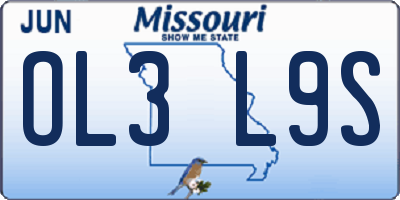 MO license plate OL3L9S