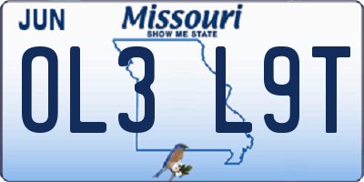 MO license plate OL3L9T
