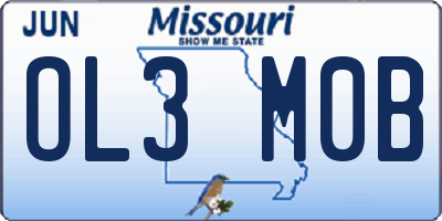 MO license plate OL3M0B