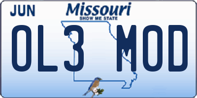 MO license plate OL3M0D