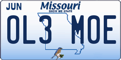 MO license plate OL3M0E