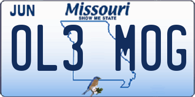 MO license plate OL3M0G