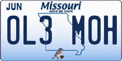 MO license plate OL3M0H