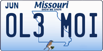 MO license plate OL3M0I