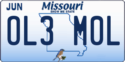 MO license plate OL3M0L
