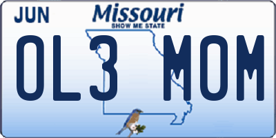 MO license plate OL3M0M
