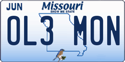 MO license plate OL3M0N