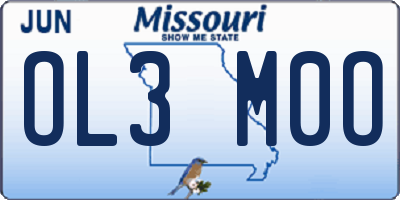 MO license plate OL3M0O